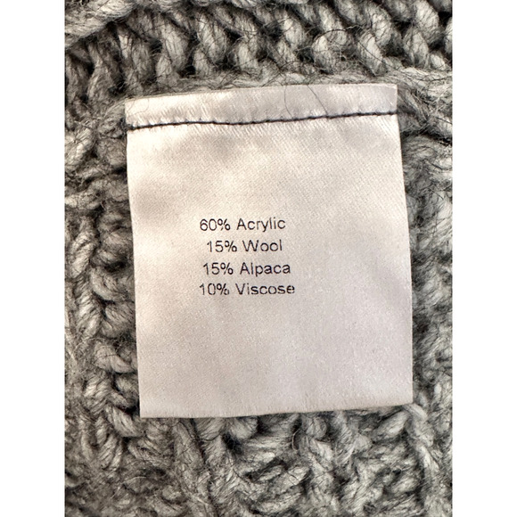 Fabiola Anthropologie Gray Cable Knit Split Cowl Neck Batwing Sweater Small Boho - Picture 9 of 9